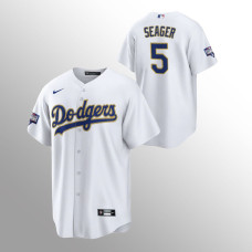 Men's Los Angeles Dodgers Corey Seager 2021 Gold Program White Replica Jersey