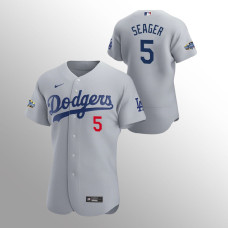 Men's Los Angeles Dodgers Corey Seager Authentic Gray 2020 Alternate Patch Jersey