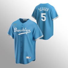 Men's Los Angeles Dodgers #5 Corey Seager Light Blue Alternate Cooperstown Collection Jersey