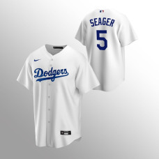Men's Los Angeles Dodgers Corey Seager #5 White Replica Home Jersey