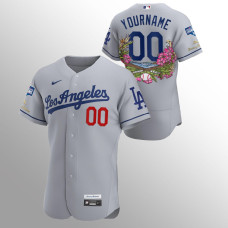 Men's Los Angeles Dodgers Custom 2020 World Series Champions Gray Tommy Bahama Authentic Jersey