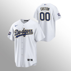 Men's Los Angeles Dodgers Custom 2021 Gold Program White Replica Jersey