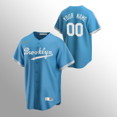 Men's Los Angeles Dodgers #00 Custom Light Blue Alternate Cooperstown Collection Jersey