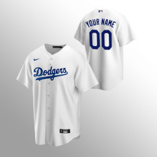 Men's Los Angeles Dodgers Custom #00 White Replica Home Jersey
