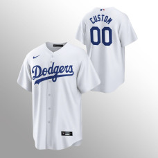 Men's Los Angeles Dodgers Custom #00 White Replica Home Player Jersey