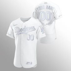 Men's Los Angeles Dodgers #00 Custom White Award Collection Jersey