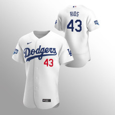 Men's Los Angeles Dodgers Edwin Rios 2020 World Series Champions White Authentic Home Jersey