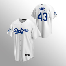 Men's Los Angeles Dodgers Edwin Rios 2020 World Series Champions White Replica Home Jersey