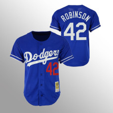 Men's Los Angeles Dodgers Jackie Robinson #42 Royal Cooperstown Collection Mesh Batting Practice Jersey