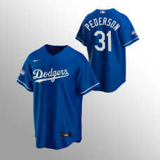 Men's Los Angeles Dodgers Joc Pederson 2020 World Series Champions Royal Replica Alternate Jersey