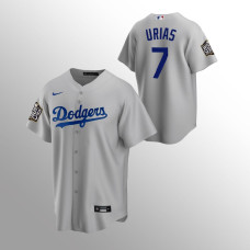 Men's Los Angeles Dodgers Julio Urias 2020 World Series Gray Replica Alternate Jersey