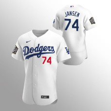 Men's Los Angeles Dodgers Kenley Jansen #74 White 2020 World Series Authentic Jersey