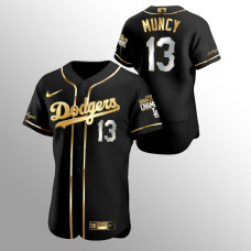 Men's Los Angeles Dodgers Max Muncy 2020 World Series Champions Black Golden Limited Authentic Jersey