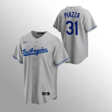 Men's Los Angeles Dodgers Mike Piazza #31 Gray Replica Road Jersey