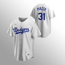 Men's Los Angeles Dodgers #31 Mike Piazza White Home Cooperstown Collection Jersey