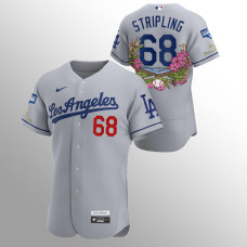 Men's Los Angeles Dodgers Ross Stripling 2020 World Series Champions Gray Tommy Bahama Authentic Jersey