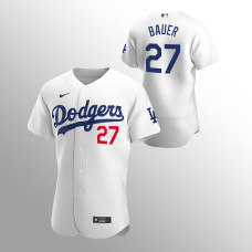 Los Angeles Dodgers Trevor Bauer White Authentic Home Player Jersey