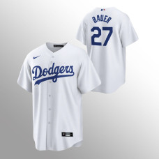 Men's Los Angeles Dodgers Trevor Bauer #27 White Replica Home Player Jersey