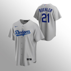 Men's Los Angeles Dodgers Walker Buehler #21 Gray Replica Alternate Jersey