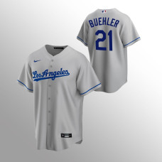 Men's Los Angeles Dodgers Walker Buehler #21 Gray Replica Road Jersey
