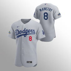 Men's Los Angeles Dodgers Zach McKinstry Authentic Gray Alternate Patch Jersey