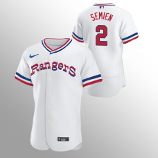 Texas Rangers Marcus Semien White #2 1972 Throwback Home Authentic Jersey