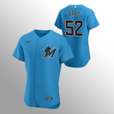 Men's Miami Marlins Anthony Bass #52 Blue Authentic Alternate Jersey