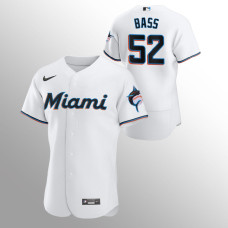 Men's Miami Marlins Anthony Bass #52 White Authentic Home Jersey