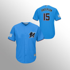Men's Miami Marlins #15 Blue Brian Anderson 2019 Spring Training Cool Base Majestic Jersey