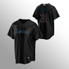 Men's Miami Marlins Caleb Smith #31 Black Replica Alternate Jersey