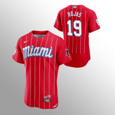 Miami Marlins Miguel Rojas Red 2021 City Connect Authentic Jersey