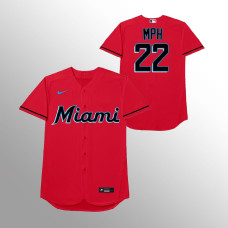 Sandy Alcantara Miami Marlins Red 2021 Players' Weekend MPH Jersey