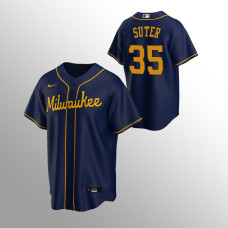 Men's Milwaukee Brewers Brent Suter #35 Navy Replica Alternate Jersey