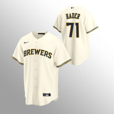 Men's Milwaukee Brewers Josh Hader #71 Cream Replica Home Jersey