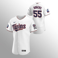 Men's Minnesota Twins Taylor Rogers Authentic White 2020 Home 60th Season Jersey