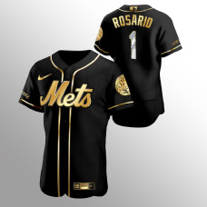 Men's New York Mets Amed Rosario Golden Edition Black Authentic Jersey
