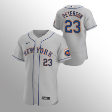 David Peterson New York Mets Gray Authentic Road Jersey