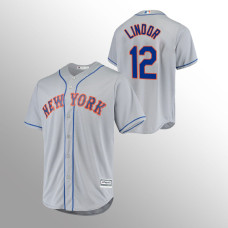 Francisco Lindor New York Mets Gray Cool Base Road Official Player Jersey