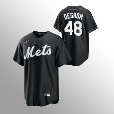 Jacob deGrom New York Mets Black Alternate Fashion Replica Jersey