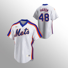 Men's New York Mets #48 Jacob deGrom White Home Cooperstown Collection Jersey
