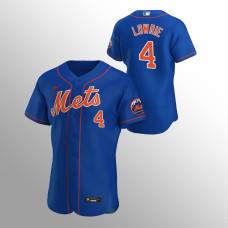 Men's New York Mets Jed Lowrie Authentic Royal 2020 Alternate Team Logo Jersey