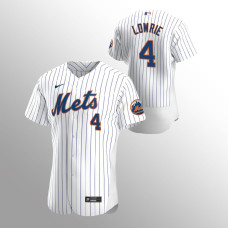 Men's New York Mets Jed Lowrie Authentic White 2020 Home Jersey