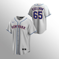 Men's New York Mets Robert Gsellman #65 Gray Replica Road Jersey