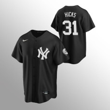 Men's New York Yankees Aaron Hicks #31 Black 2020 Replica Fashion Jersey