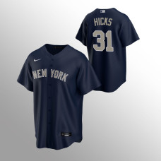 Men's New York Yankees Aaron Hicks #31 Navy Replica Alternate Jersey