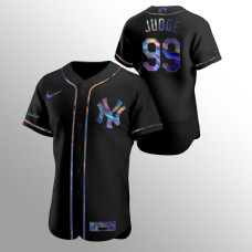 Aaron Judge New York Yankees Black Authentic Holographic Golden Edition Jersey
