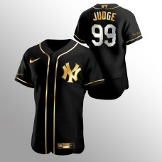 Men's New York Yankees Aaron Judge Golden Edition Black Authentic Jersey