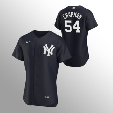 Men's New York Yankees Aroldis Chapman Authentic Navy 2020 Alternate Team Logo Jersey
