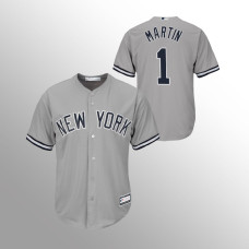 Men's New York Yankees Billy Martin #1 Gray Replica Big & Tall Jersey
