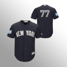 Men's New York Yankees #77 Navy Clint Frazier 2019 Spring Training Alternate Cool Base Majestic Jersey